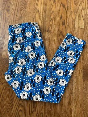 LuLaRoe Disney leggings in blue Minnie Mouse, size TC